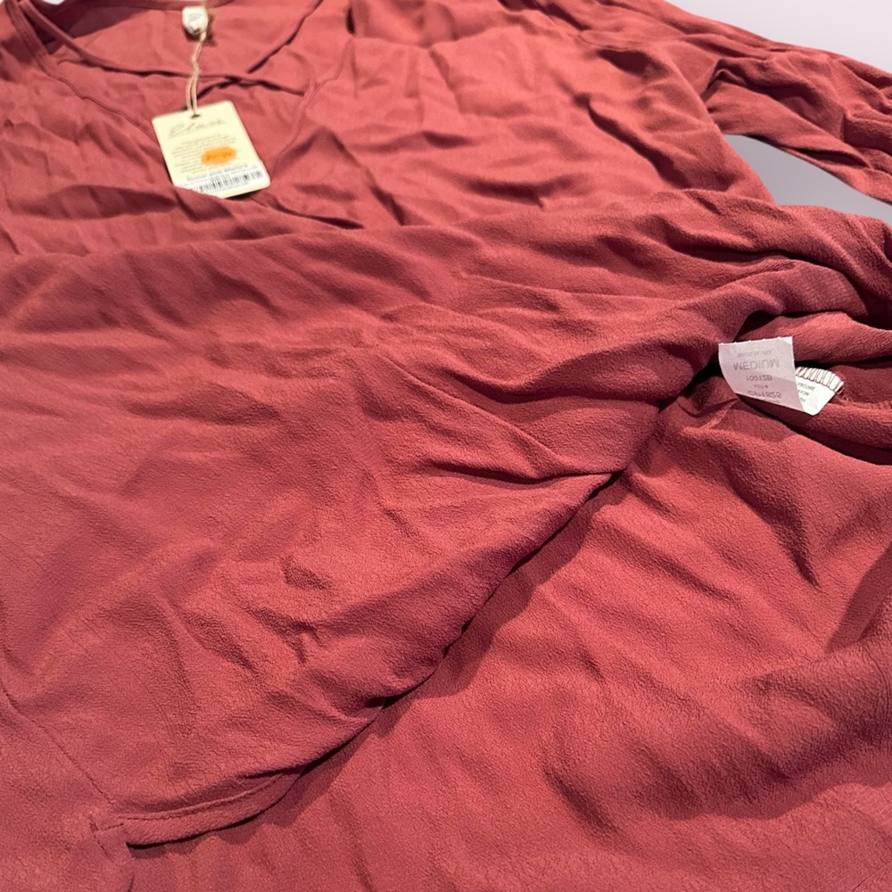 NWT Elan Women's Elegant Burnt Orange Cross Strap Wrap Blouse Size Medium - Picture 7 of 12